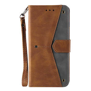 Mobile Phones: Vegan Leather iPhone Case D41 Brown | TOUCHANDCATCH NZ