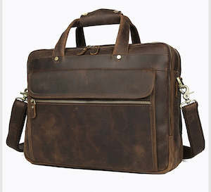 Genuine Leather Crossbody Bag, 15.6" Laptop Bag, Briefcase TC488 | TOUCHANDCATCH NZ