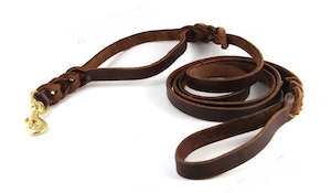 Pets Animals: Genuine Leather Double Handle Dog Lead 1.8M | TOUCHANDCATCH NZ
