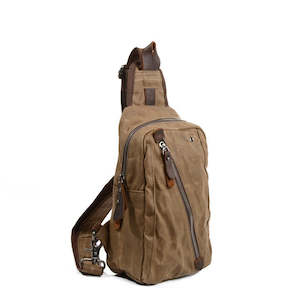 Canvas Leather Chest Bag, Bum Bag , Crossbody Bag TC618 | TOUCHANDCATCH NZ