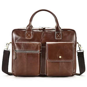 Messenger Bag: Genuine Leather Crossbody Bag, Laptop Bag TC449 | TOUCHANDCATCH NZ