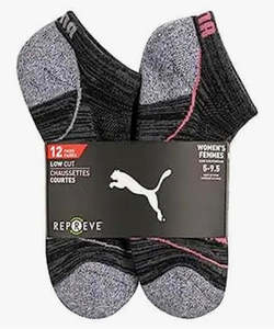 Clothing Fashion: PUMA Women’s Repreve Athletic Low Cut Sock, 12-pair Size 9-11 TCP1213 |TOUCHANDCATCH NZ