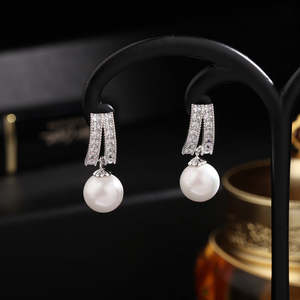 Women's Zircon Pearl Earrings TC201 | TOUCHANDCATCH NZ