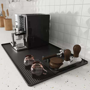 Home Living: Silicone Coffee Machine Mat, Kitchen Mat Black Color TCJ6521 | TOUCHANDCATCH NZ