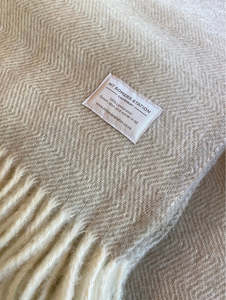 mt somers station - lambs wool blanket - napa herringbone