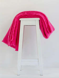 windermere mohair blanket - hot pink