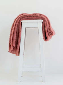 windermere mohair blanket - tea rose