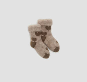 possum socks  - olive hearts