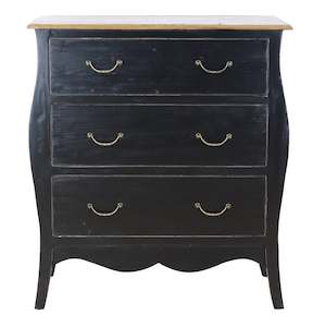 Bed Room: TNC 3 Drawers Black Chest, Recycled Fir
