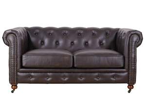 Lounge: TNC Chesterfield 2 Seater Sofa, 1060L, Dark Brown