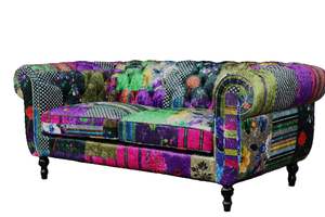 TNC Funky Chesterfield 2-Seater Patchwork Sofa, 1329L-88C