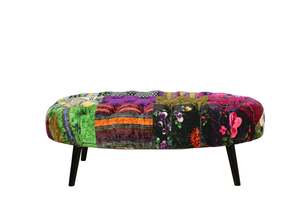 TNC Oval Patchwork Ottoman, 1163-88C