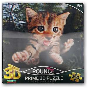 Card Games Board Games: Prime 3D Pounce Kitten 150 Piece Puzzle