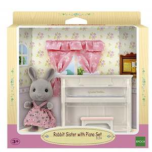 Sylvanian Families: Sylvanian Families Rabbit Sister With Piano Set