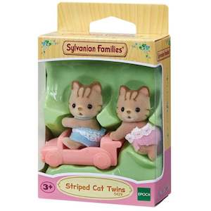 Sylvanian Families Striped Cat Twins with Ride-on