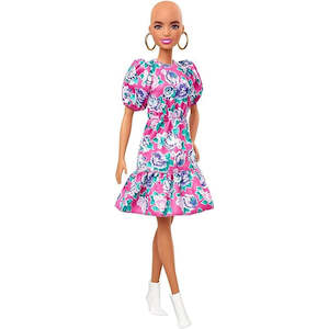 Barbie Fashionistas Doll #150 No-Hair Look & Floral Dress