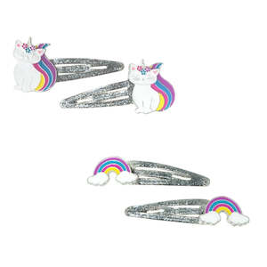 Pink Poppy Rainbow Caticorn Snap Clips Assorted Styles/Colours