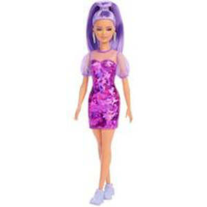 Barbie Fashionistas #178 Long Purple Hair With Shimmering Pink Dress