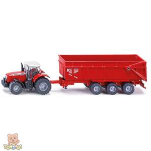 Siku 1844 Massey Ferguson 8480 Tractor with Krampe Tipper Trailer