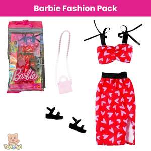 Barbie Fashion Pack Red Heart Print Summer Outfit