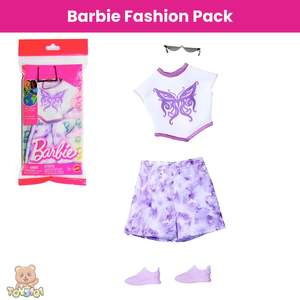 Dolls: Barbie Fashion Pack Butterfly Tee & Purple Floral Shorts Outfit