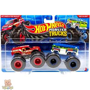 Hot Wheels Monster Trucks 2-Pack HW Fire Rescue vs HW 5 Alarm
