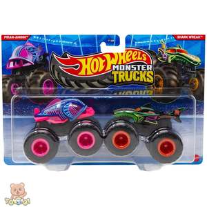 Hot Wheels Monster Trucks 2-Pack Piran-Ahhhh vs Shark Wreak
