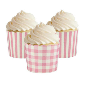 Products: Pink Gingham Baking Cups x12