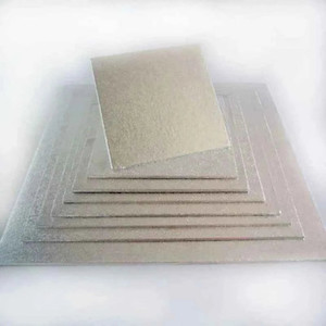 Products: 13 Inch Square Silver Cake Board. 4mm Thickness