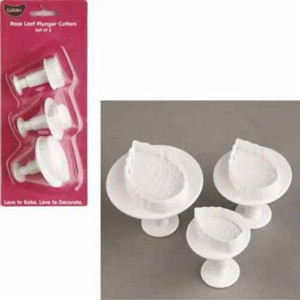 Products: Go Bake Plunger Cutter Rose Leaf X3