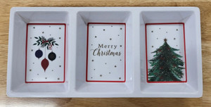 3 Section Melamine Xmas Serving Tray