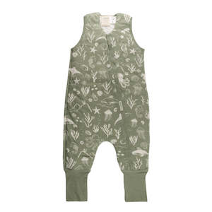 Woolbabe Duvet Sleeping Suit - Limited Edition - Flax Seascape Size 1 year