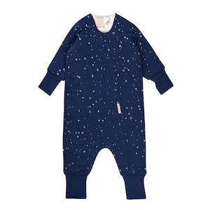Woolbabe: Woolbabe Merino/Organic Cotton Duvet Sleeping Suit with Sleeves - Tekapo Stars 6 months-5 years