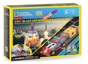 National Geographic Cubic Fun 3D Puzzle - 2 in 1 rocket racing car