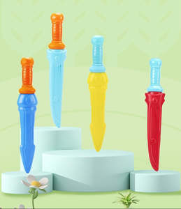 Bath Toys: Sward Shape Children Bubble Blowing Toys Inverted Without Spilling Liquid 30ML