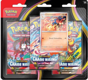 Toys Under 20: Pokemon TCG: Chaos Rising - 3 Pack Blister PRE-ORDER 22/05/26