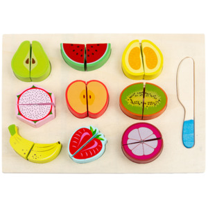 Educational Wooden Vegetables and Fruits Cutting Pretend Play Toys