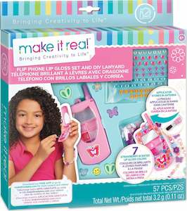 Make It Real: Flip Phone Lip Gloss Set & Lanyard