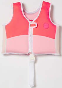 Sunnylife: Swim Vest 2-3 - Melody The Mermaid Neon Strawberry