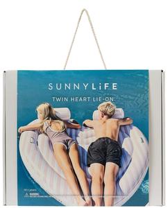 Pools Beach Water Toys: Sunnylife: Twin Heart Lie-On - Stole My Heart Pink Stripe
