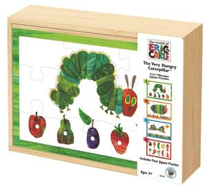 Puzzles Games: Eric Carle - Very Hungry Caterpillar 4-in-1 Wooden Puzzle