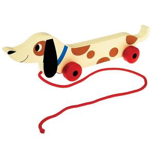 Activity Learning Baby Toys: Rex London: Wooden Pull Toy - Charlie the Sausage Dog