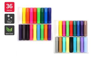 Art Crafts: 36 Piece Colour Water Tempera Paint Sticks Set
