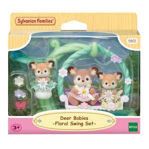 Sylvanian Families Deer Babies Floral Swing Set