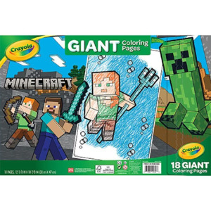 Crayola: Crayola Giant Colouring Pages Foldalope Minecraft 18 Pages