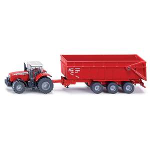 Siku 1844 1:87 Massey Ferguson 8480 Tractor With Tipping Trailer