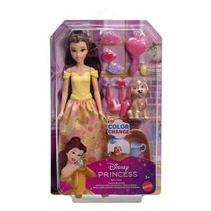 Disney Princess: Disney Princess Bathe & Brush Belle Doll with Puppy