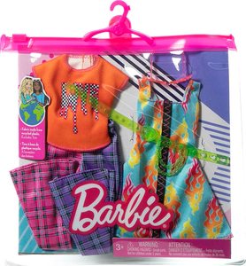 Barbie: Barbie Fashions 2 Pack Blue Flame Dress And Orange Shirt