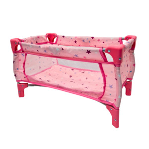 Playworld Doll Travel Cot Pink