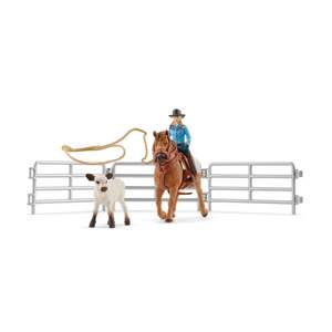Schleich Cowgirl Team Roping Fun Set